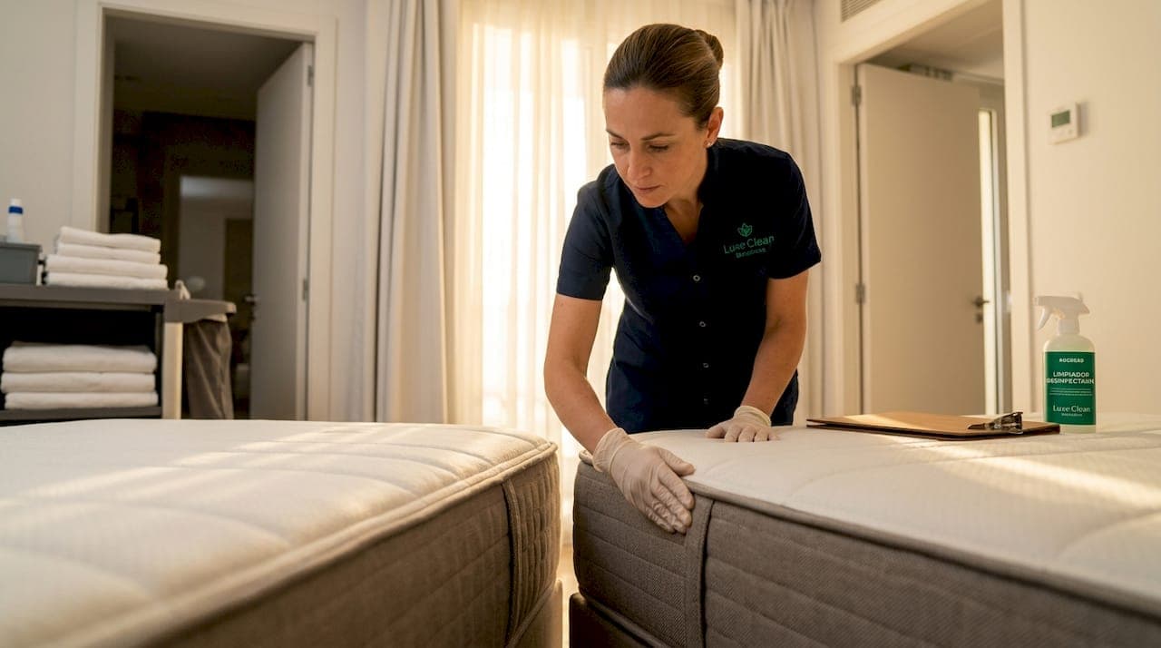 Guía profesional de desinfección profunda de colchones en hoteles