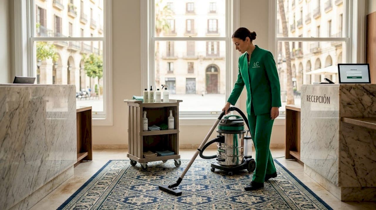 Mejores prácticas higiene alfombras hotel en Barcelona