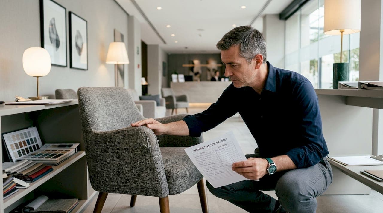 Señales para reemplazar o limpiar tapicería hotelera