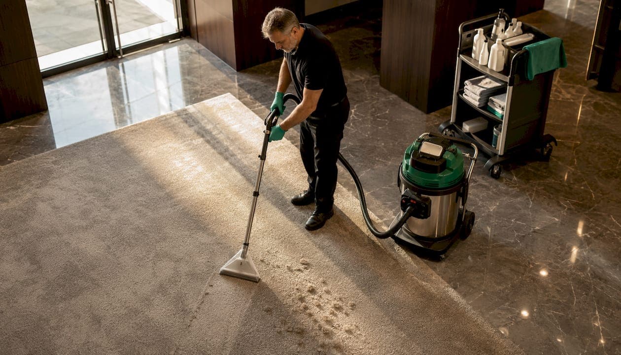 Aspirado industrial para alfombras: cómo funciona y qué esperar